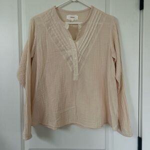 NWT $258 XIRENA size XS Lana Top OAT Cotton Gauze Popover  Shirt Blouse Muslin